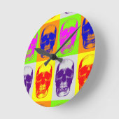Pop Art Skull Ronde Klok (Hoek)