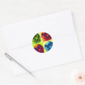 Pop Art Skull Ronde Sticker (Envelop)