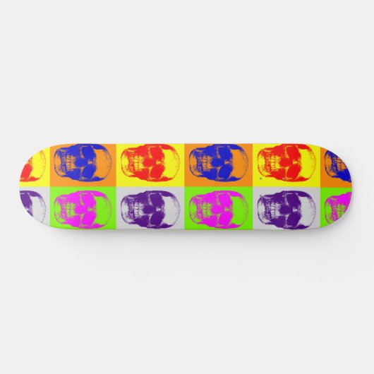 Pop Art Skull Skateboard (Horizontaal)