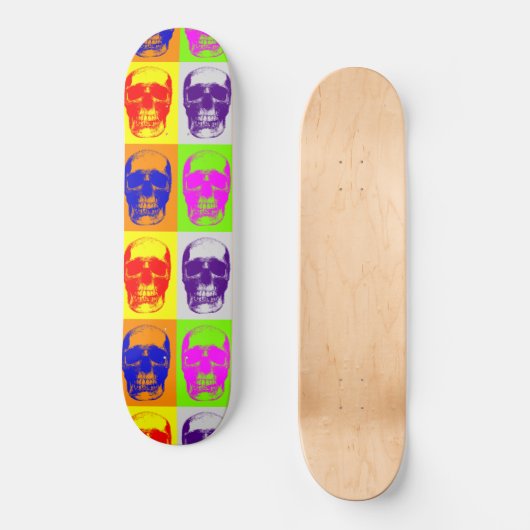 Pop Art Skull Skateboard (Voorkant)