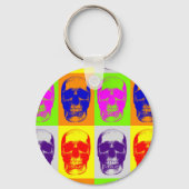 Pop Art Skull Sleutelhanger (Voorkant)
