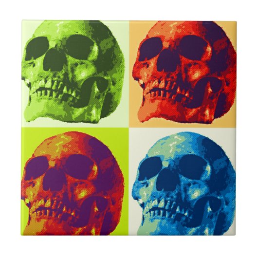 Pop Art Skull Tegeltje (Voorkant)