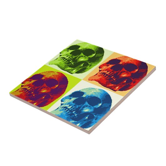 Pop Art Skull Tegeltje (Zijkant)