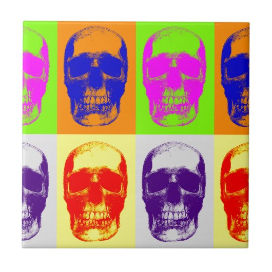 Pop Art Skull Tegeltje (Voorkant)