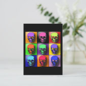 Pop Art Skulls Halloween Design Briefkaart (Staand voorkant)