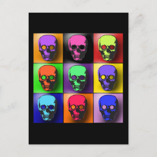 Pop Art Skulls Halloween Design Briefkaart