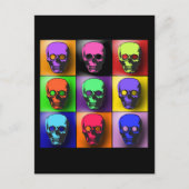 Pop Art Skulls Halloween Design Briefkaart (Voorkant)