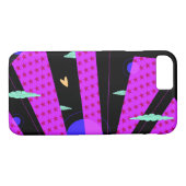 Pop Art Skyline Bright Paarse roze sterren Case-Mate iPhone Case (Achterkant (Horizontaal))
