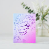 Pop Art Smash Punch Pencil Sketch Briefkaart (Staand voorkant)