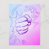 Pop Art Smash Punch Pencil Sketch Briefkaart (Voorkant)