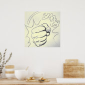 Pop Art Smash Punch Pencil Sketch Poster (Keuken)
