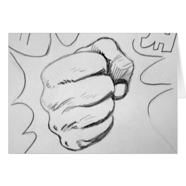 Pop Art Smash Punch potlood schets (Voorkant Horizontaal)