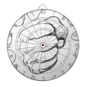 Pop Art Smash Punch potlood schets Dartbord