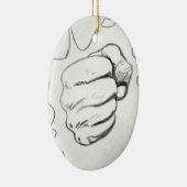 Pop Art Smash Punch potlood schets Keramisch Ornament (Rechts)