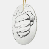 Pop Art Smash Punch potlood schets Keramisch Ornament (Links)