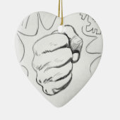 Pop Art Smash Punch potlood schets Keramisch Ornament (Rechts)