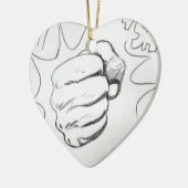 Pop Art Smash Punch potlood schets Keramisch Ornament (Links)