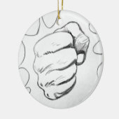 Pop Art Smash Punch potlood schets Keramisch Ornament (Links)