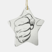 Pop Art Smash Punch potlood schets Keramisch Ornament (Rechts)