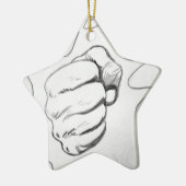 Pop Art Smash Punch potlood schets Keramisch Ornament (Links)