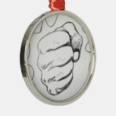 Pop Art Smash Punch potlood schets Metalen Ornament (Rechts)