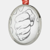 Pop Art Smash Punch potlood schets Metalen Ornament (Links)