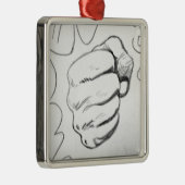 Pop Art Smash Punch potlood schets Metalen Ornament (Rechts)