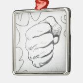 Pop Art Smash Punch potlood schets Metalen Ornament (Links)
