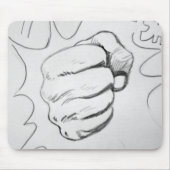 Pop Art Smash Punch potlood schets Muismat (Voorkant)