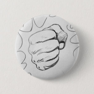 Pop Art Smash Punch potlood schets Ronde Button 5,7 Cm