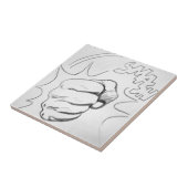 Pop Art Smash Punch potlood schets Tegeltje (Zijkant)