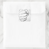 Pop Art Smash Punch potlood schets Vierkante Sticker (Tas)