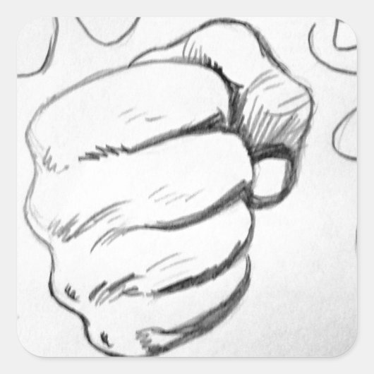 Pop Art Smash Punch potlood schets Vierkante Sticker (Voorkant)