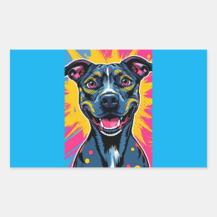 Pop Art Smile – De kracht van een gelukkige hond Rechthoekige Sticker
