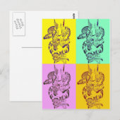 Pop Art Snakes Briefkaart (Voorkant / Achterkant)