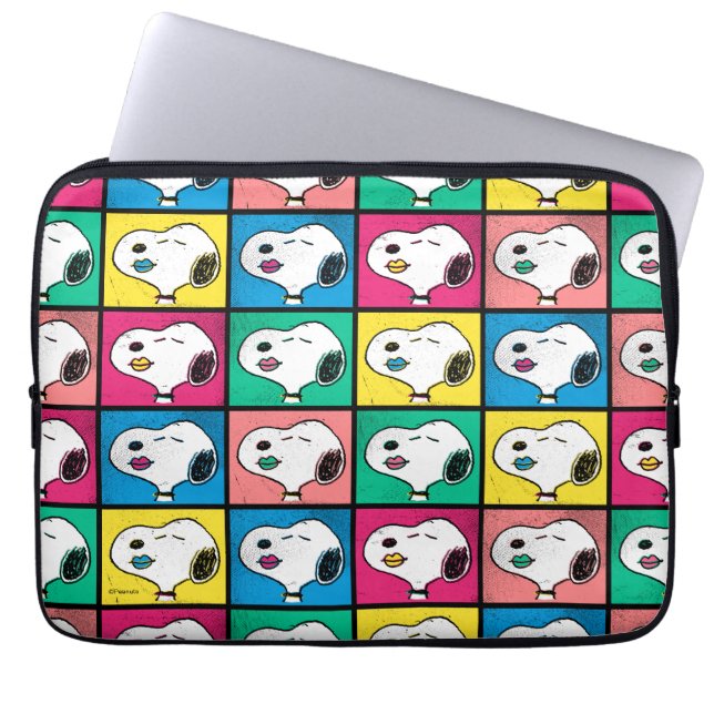 Pop Art Snoopy Lips | Voorbeeld voor uzelf Laptop Sleeve (Voorkant)