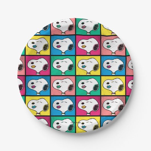 Pop Art Snoopy Lips | Voorbeeld voor uzelf Papieren Bordje (Voorkant)