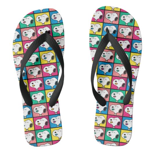 Pop Art Snoopy Lips | Voorbeeld voor uzelf Teenslippers (Voetbed)