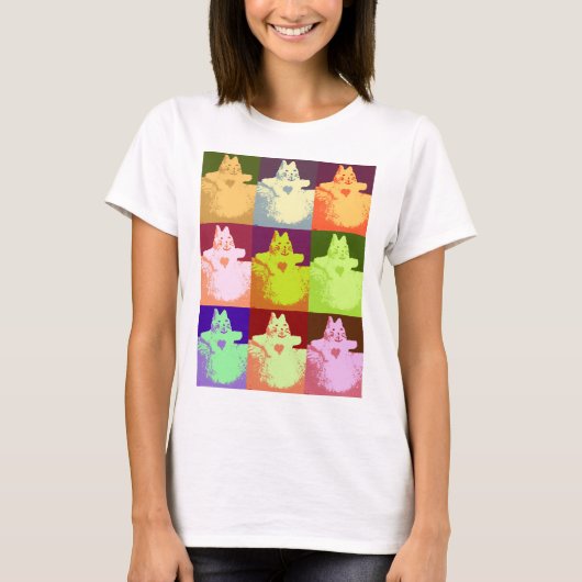 Pop Art Snow Kat Shirt (Voorkant)