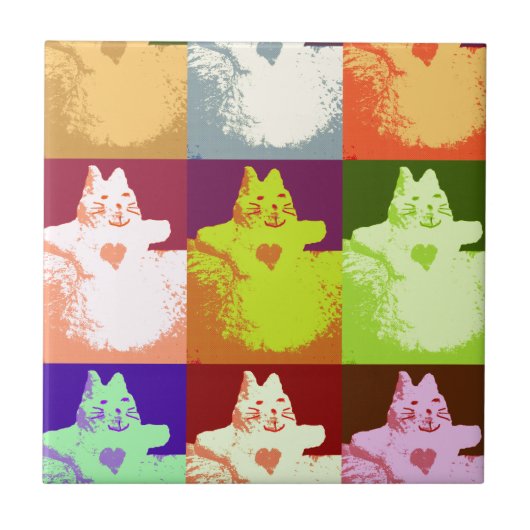 Pop Art Snow Kat Tegeltje (Voorkant)