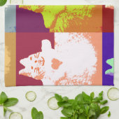 Pop Art Snow Kat Theedoek (Gevouwen)