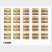 Pop Art Snow Kat Vierkante Sticker (Vel)