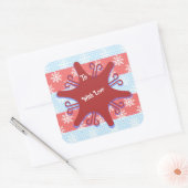 Pop Art Snowflake-kerstfeestdag naar Vierkante Sticker (Envelop)