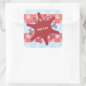 Pop Art Snowflake-kerstfeestdag naar Vierkante Sticker (Tas)