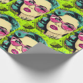 Pop Art Softball Wrapping Paper Cadeaupapier (Hoek)