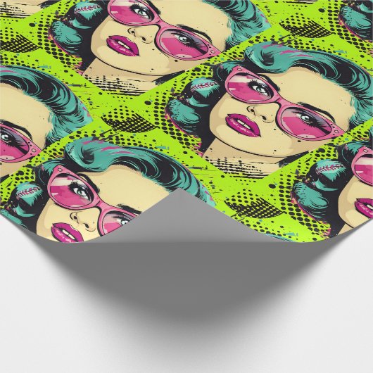 Pop Art Softball Wrapping Paper Cadeaupapier (Hoek)