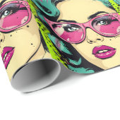 Pop Art Softball Wrapping Paper Cadeaupapier (Rol Hoek)