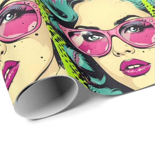 Pop Art Softball Wrapping Paper Cadeaupapier (Rol Hoek)