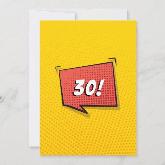 Pop Art Speech Bubble Surprise Birthday Party Kaart (Achterkant)