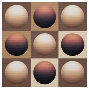 Pop Art Spheres, Chocolate Brown en Beige Stof